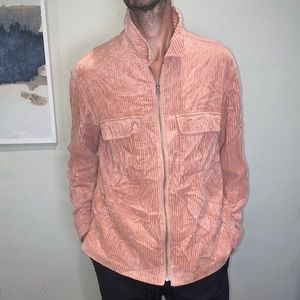 Corduroy salmon zip up